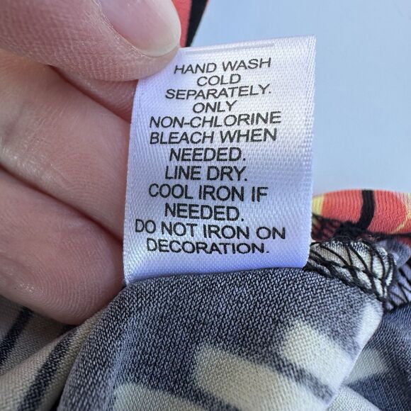 Cato Blouse Sz 14/16W Colorful Chevron Keyhole Tie Waist Artsy Office Casual - Picture 6 of 14